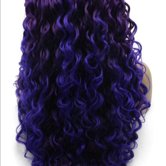 💫 24”  PURPLE OMBRE KINKY CURLY
 LACE FRONT WIG💫 *NEW*
🆕🆕🆕 - Picture 5 of 8